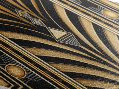 Gold and Black Diamond Shaped Art Deco Wall Art Panel Print, Diamond Shaped Art, Office Decor, MCM Art