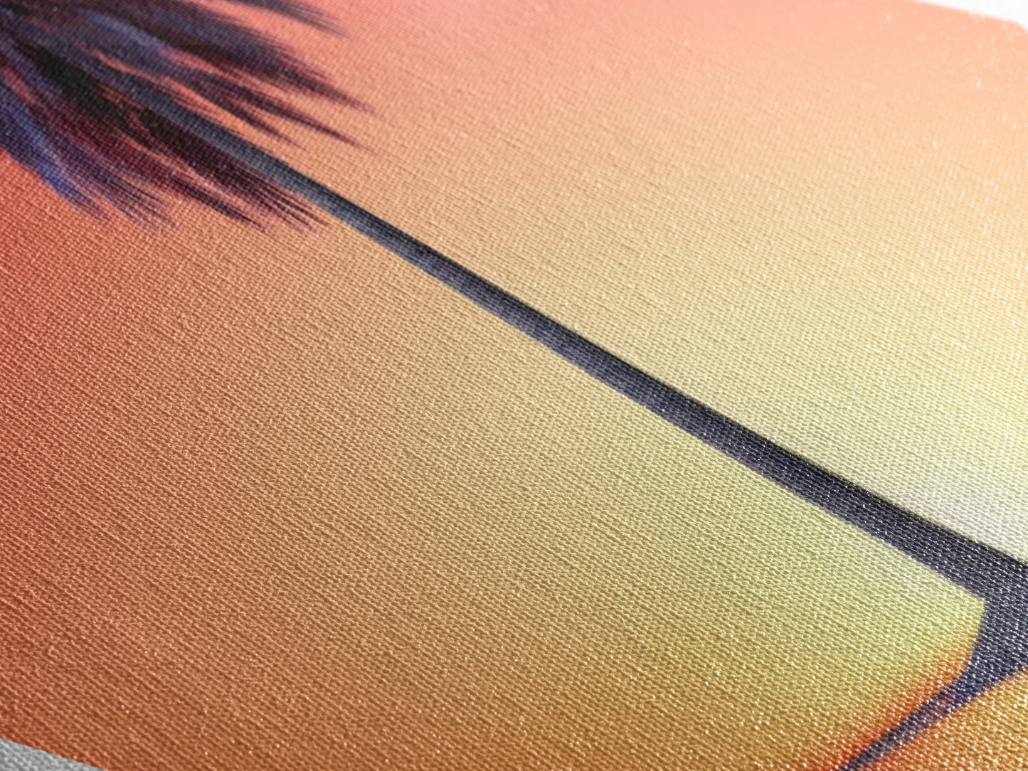 Synth Wave Palm Tree at Sunset, Framed Canvas Art, Wood Framed Canvas Texture Wall Art, Diamond Shaped Decor, Retro Wall Art