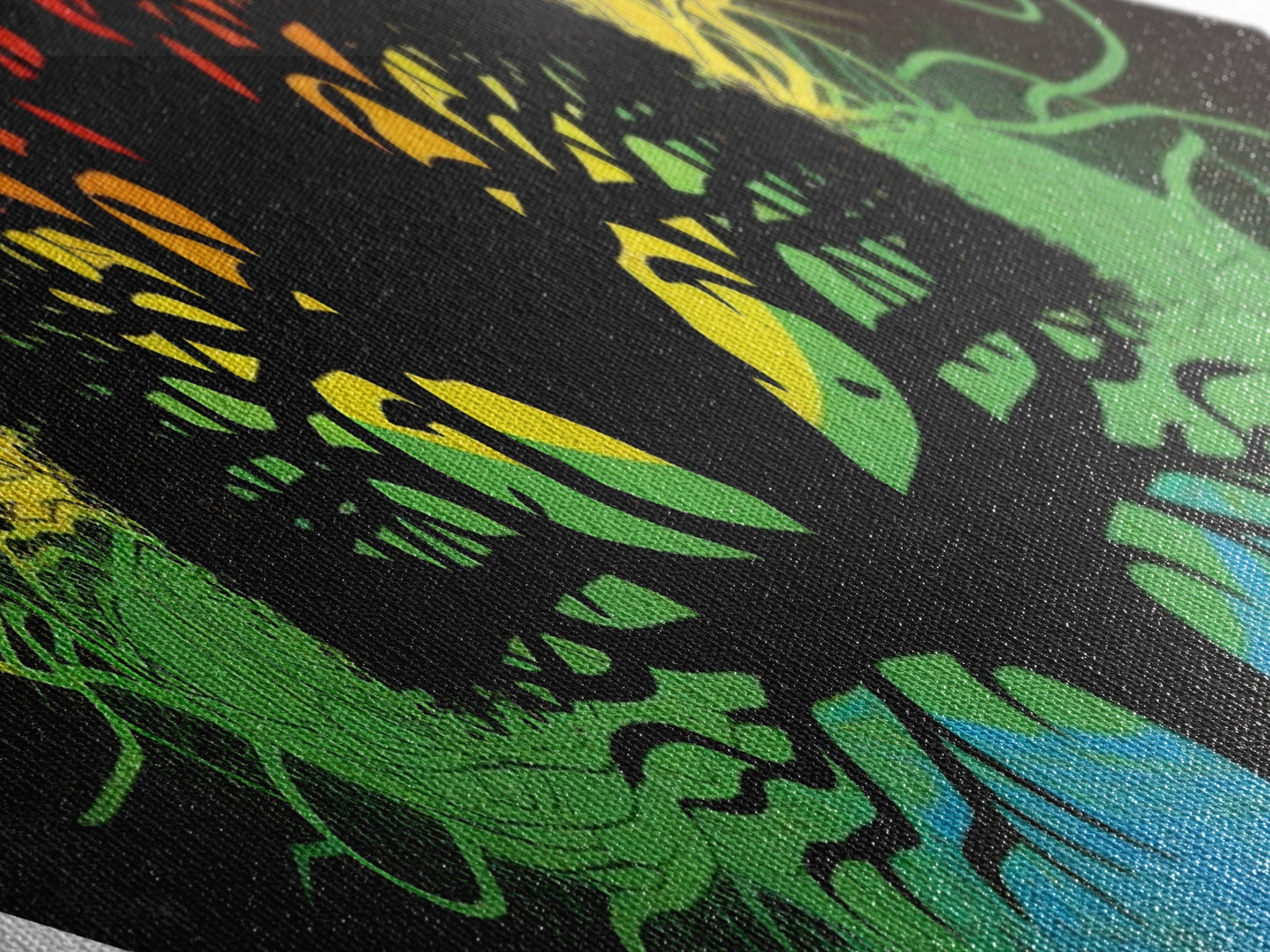 Prism Tree of Life – Diamond Shaped Rainbow Roots Silhouette Canvas Art Print with psychedelic tree, colorful energy, and abstract style