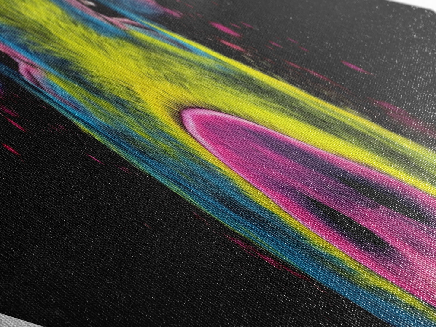 Psychedelic Pig Face – Diamond Shaped Canvas Art Print, Bold Animal Decor, Color Pop Wall Accent, Modern Farmhouse Nursery Gift