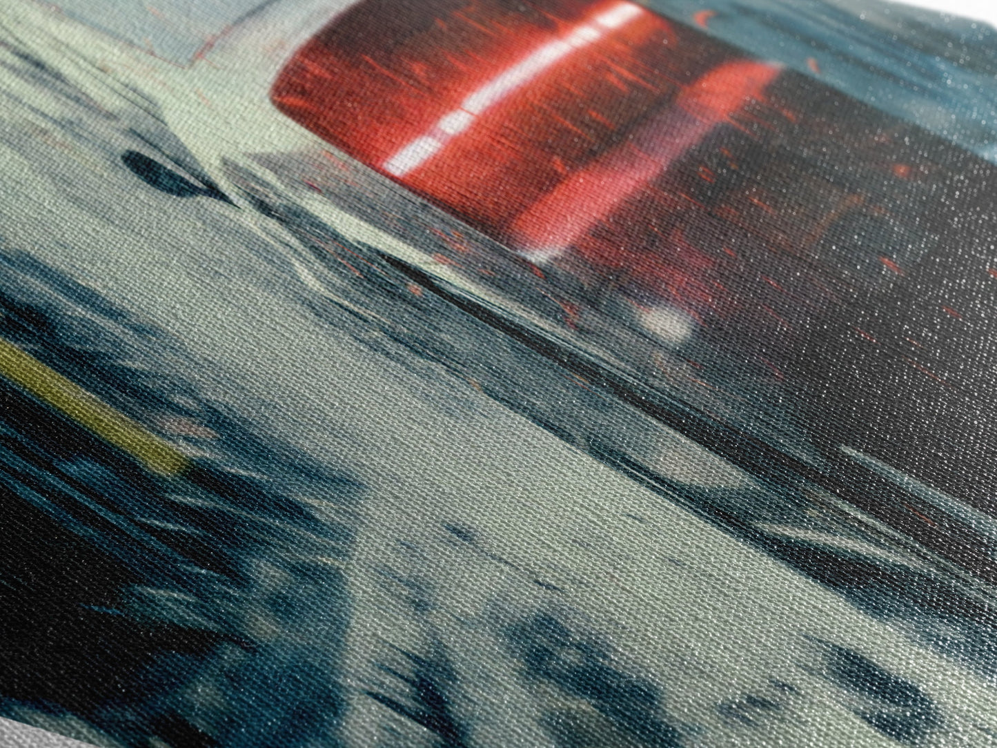 Diamond Shaped Street Racer – Canvas Art Print with Gritty Urban Car Scene, Dark City Decor, Automotive Gift, Man Cave Wall Art