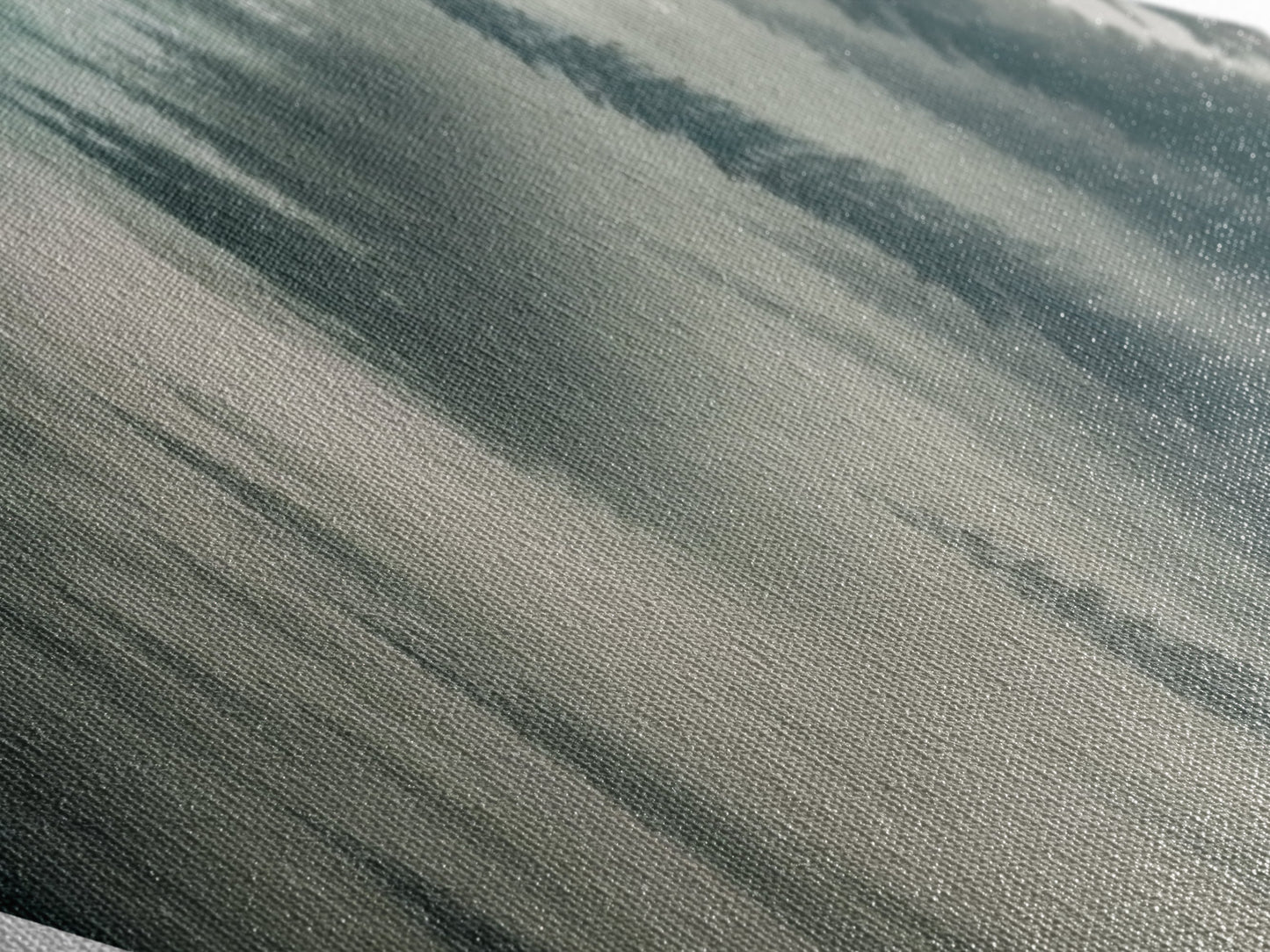 Misty Forest Layers Diamond Shaped Nature Landscape Canvas Textured Print Evergreen Pine Foggy Mountains Calm Woodland Tranquil Decor