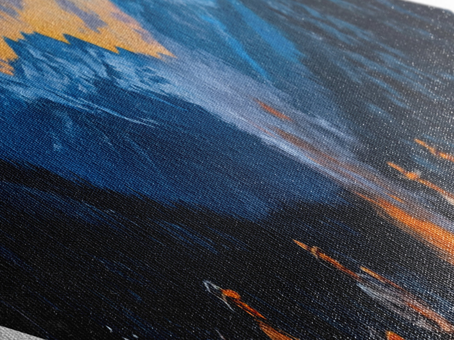 Campfire Cowboys – Diamond Shaped Canvas Art Print western rustic painting mountain landscape cowboy lodge living room Americana decor