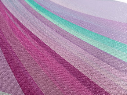 Dream Swirl Diamond Shaped Canvas Embossed Print soft pastel pink green abstract wall decor modern teen girl room unique aesthetic print