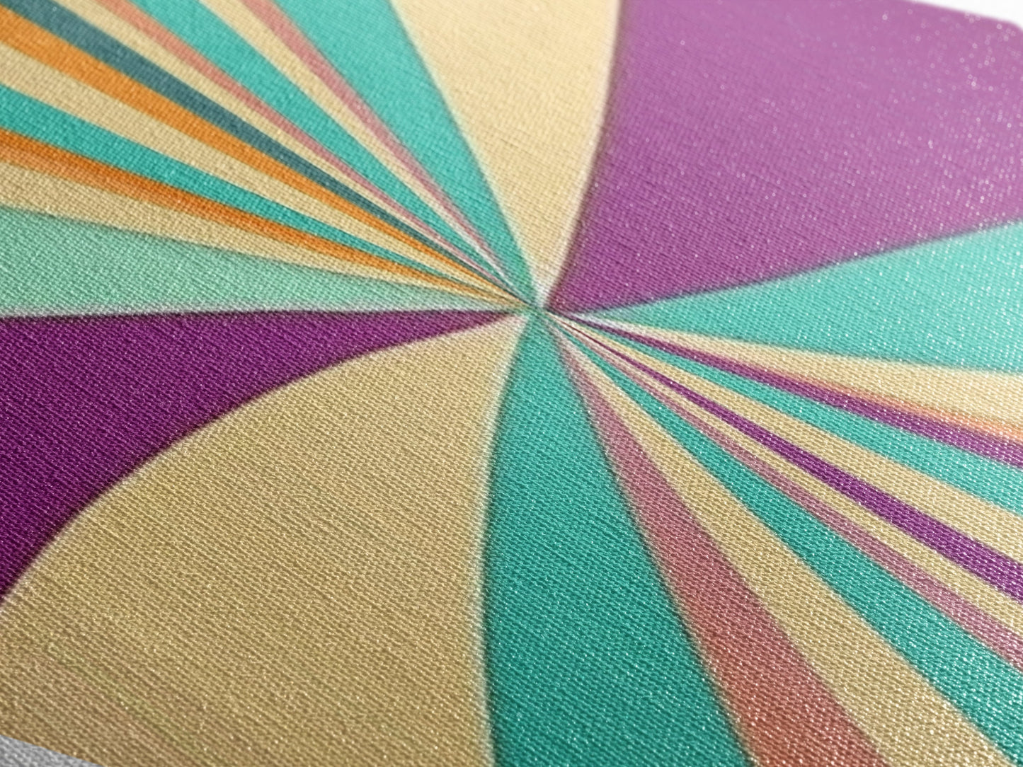 Radiant Color Wheel Diamond Shaped Canvas Art Print Modern pop abstract retro burst design bright living room wall accent decor