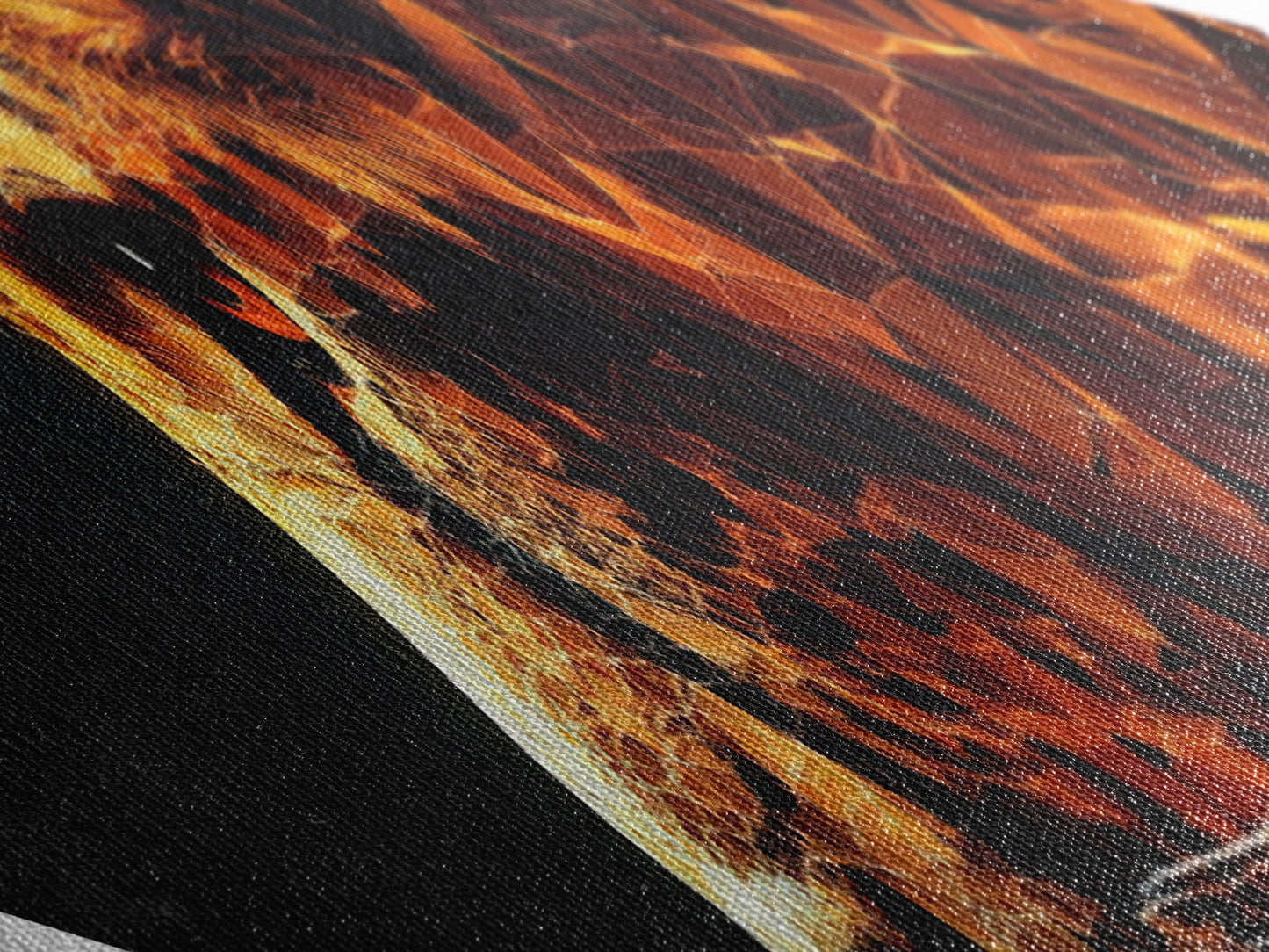 Prismatic Tiger Tech Diamond Shaped Canvas Embossed Print futuristic animal artwork digital geometric wild cat bedroom den or gamer wall piece