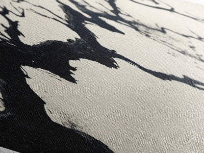 Zen Branch Ink Diamond Shaped Canvas Textured Print Japanese Minimal Abstract Nature Wall Art Modern Decor Neutral Palette Home Gift