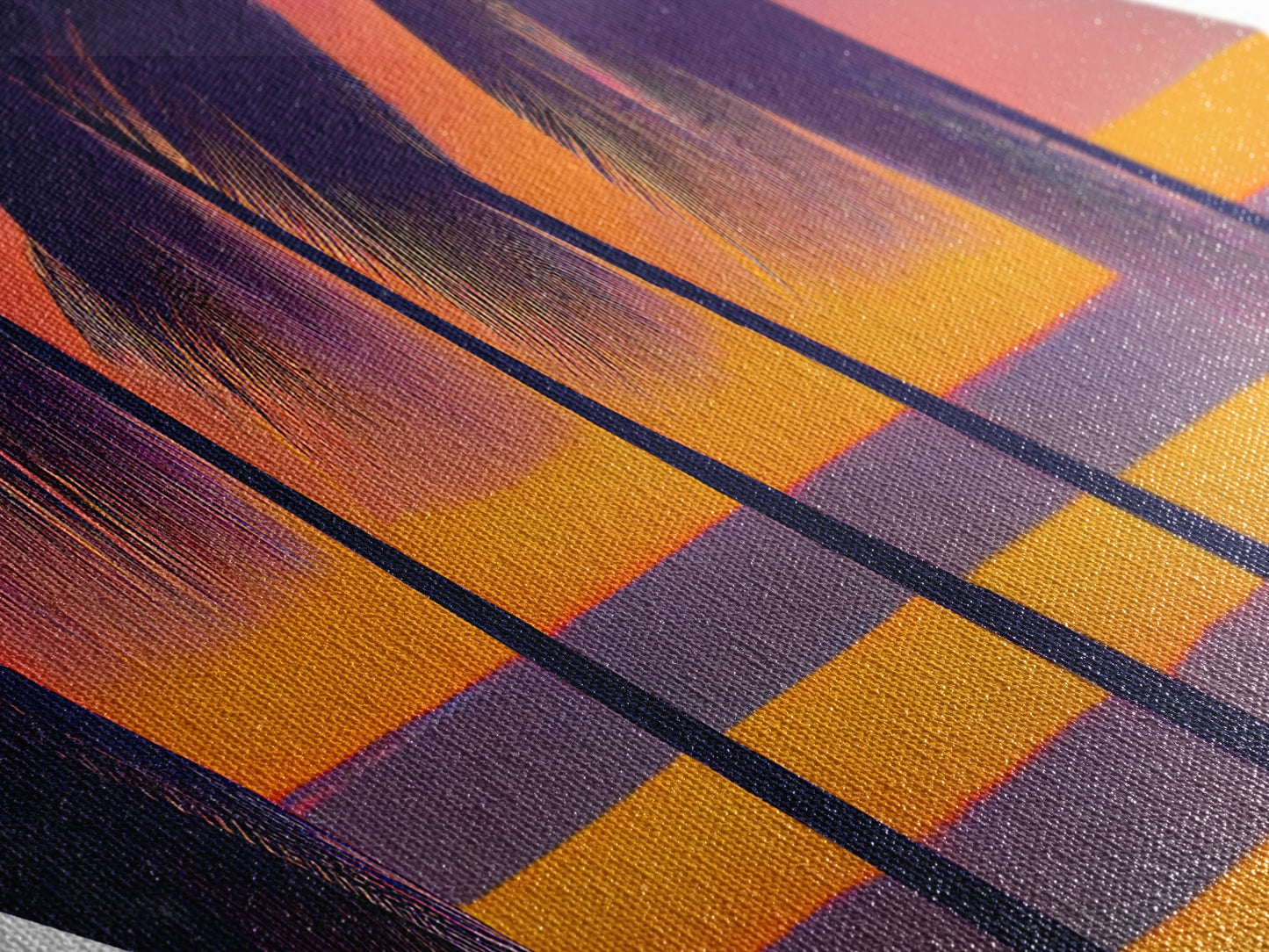 MCM Palm Trees Framed Canvas Art Print - Diamond Shaped Art - Retro Synthwave Home Decor