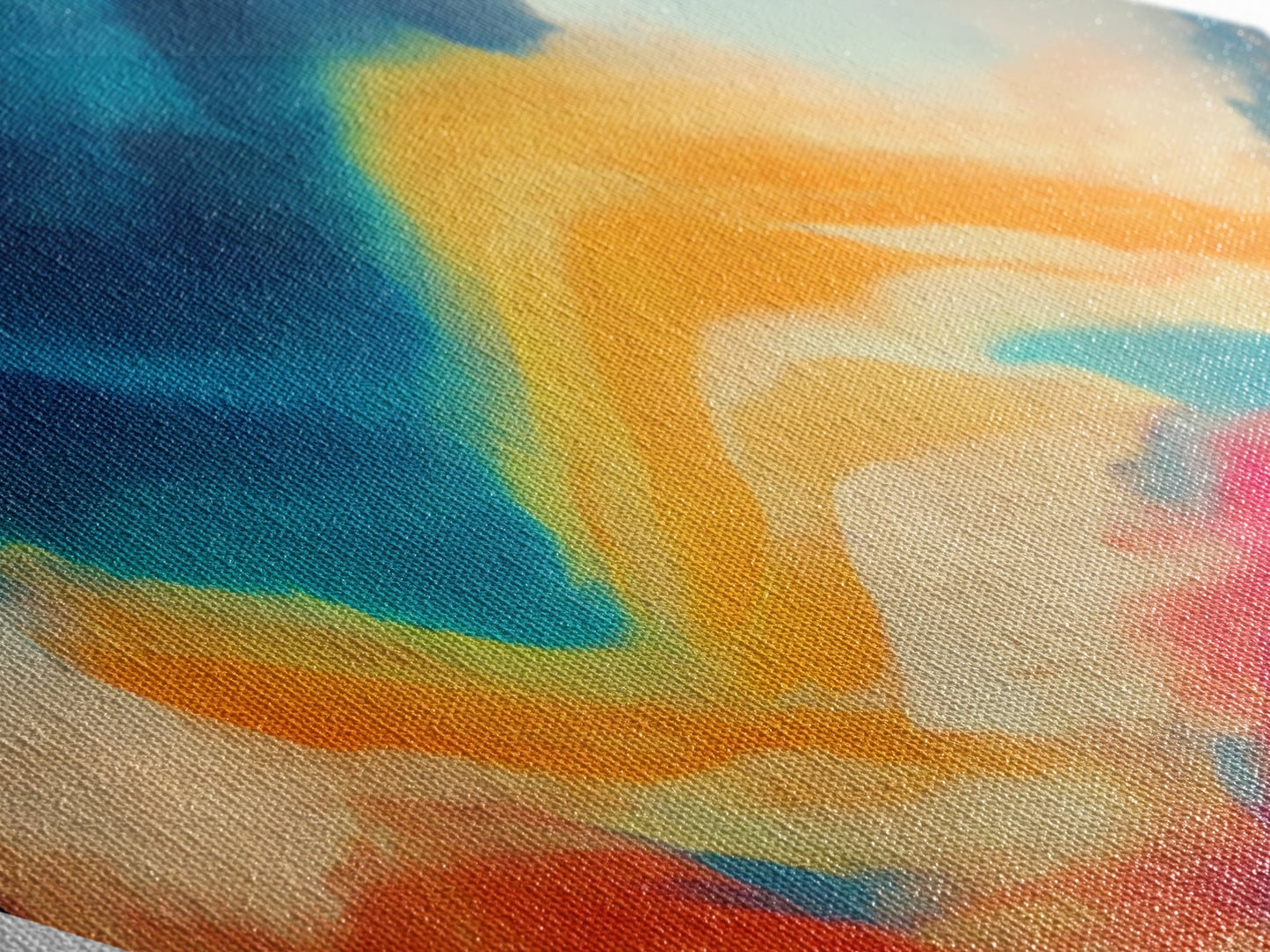 Technicolor Sky Dream Diamond Shaped Canvas Art Print abstract vibrant swirling clouds sunset landscape surreal wall decor gift