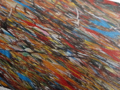 Electric Rhythm Splash Diamond Shaped Abstract Canvas Art Print Jackson Style Colorful Modern Wall Decor Bold Artistic Energy Piece