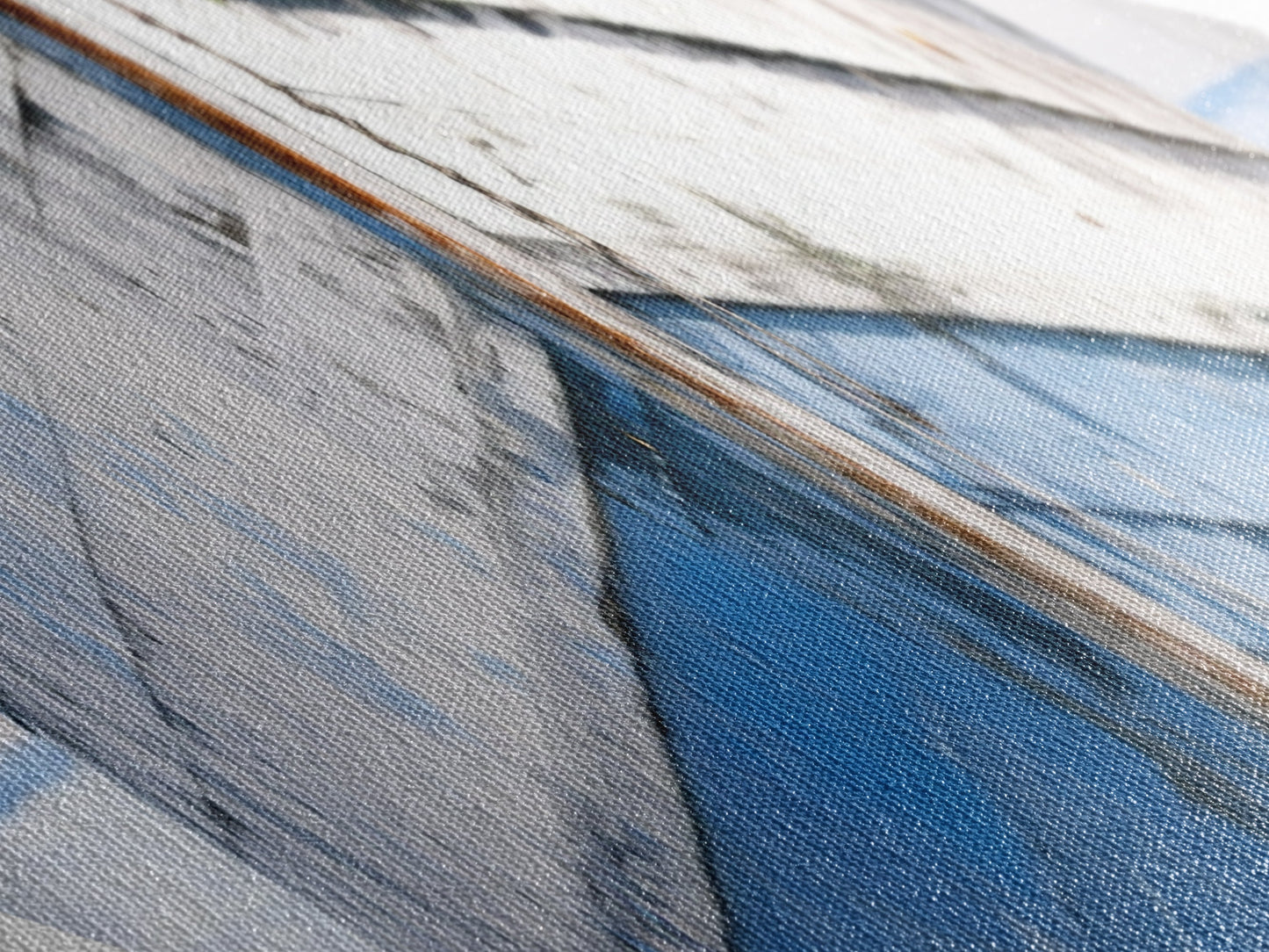 Nautical Hull Charm Diamond Shaped Canvas Textured Print rustic boat bow ocean vessel coastal vintage marine blue white nautical art