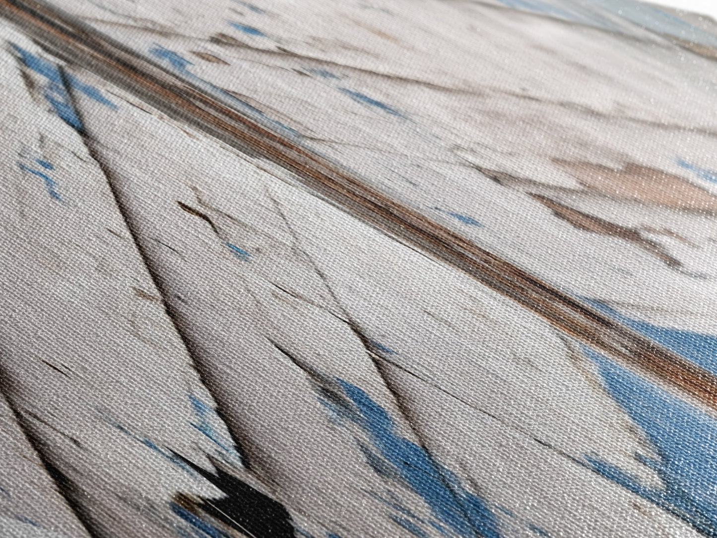 Distressed Vessel Edge Diamond Shaped Canvas Art Print coastal ship hull rustic weathered nautical marine decor blue tones boatfront