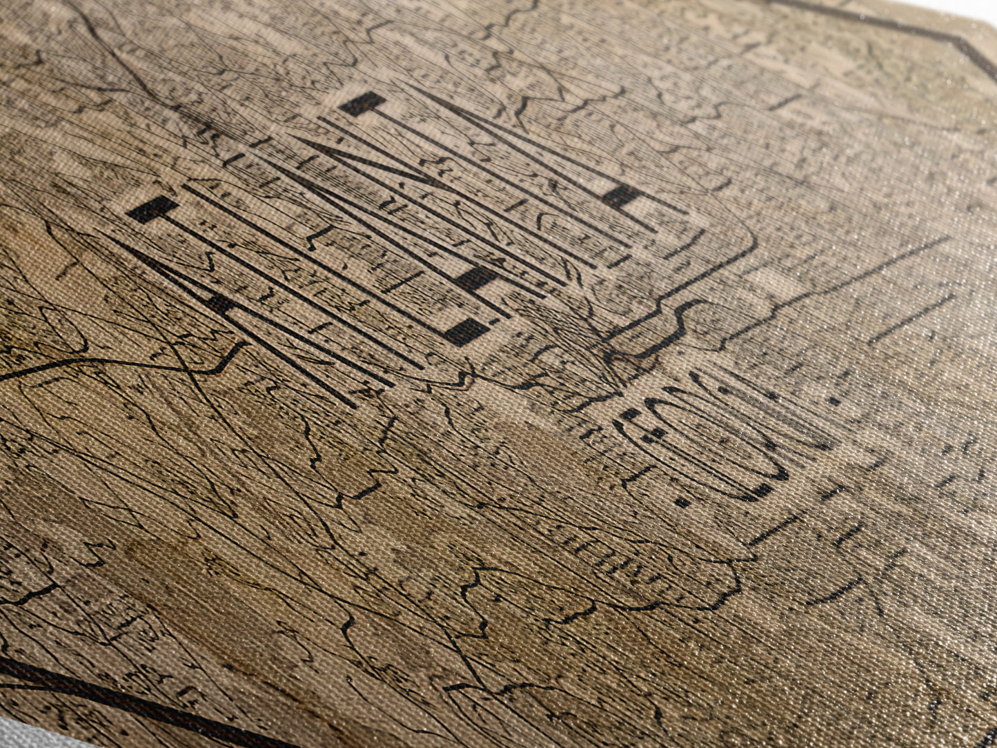 Atlanta Diamond Shaped City Map, Custom Diamond Shaped Wall Art, City Map Canvas