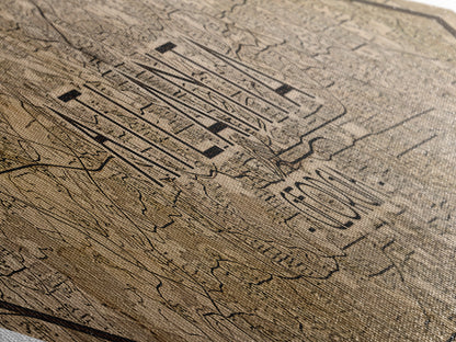 Atlanta Diamond Shaped City Map, Custom Diamond Shaped Wall Art, City Map Canvas