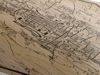 Beijin - China Diamond Shaped City Map, Custom Diamond Shaped Wall Art, City Map Canvas