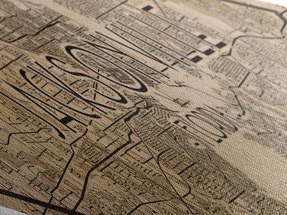 Jacksonville Diamond Shaped City Map, Custom Diamond Shaped Wall Art, City Map Canvas