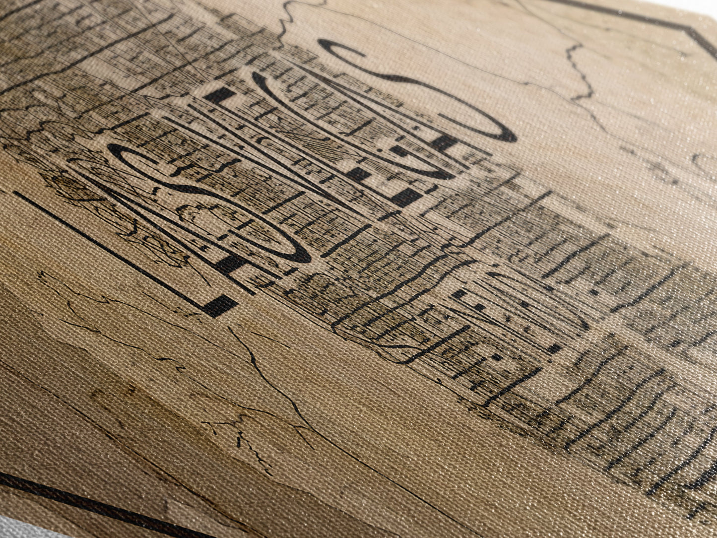 Las Vegas Diamond Shaped City Map, Custom Diamond Shaped Wall Art, City Map Canvas