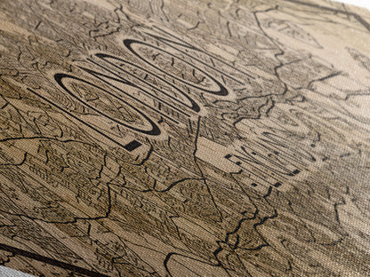 London - UK Diamond Shaped City Map, Custom Diamond Shaped Wall Art, City Map Canvas