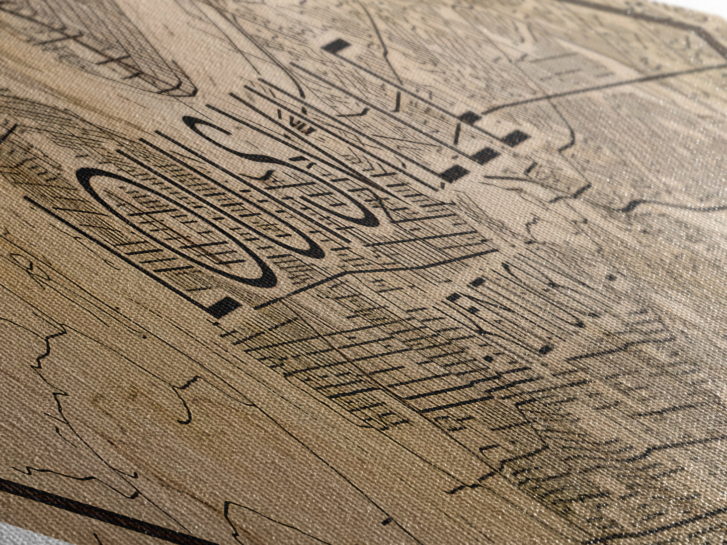 Louisville Diamond Shaped City Map, Custom Diamond Shaped Wall Art, City Map Canvas