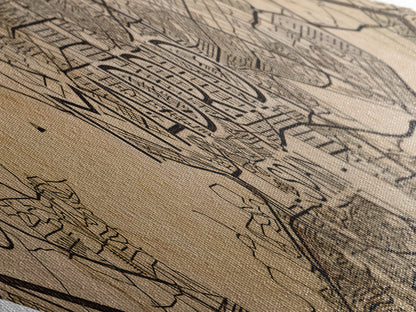 Madrid - Spain Diamond Shaped City Map, Custom Diamond Shaped Wall Art, City Map Canvas