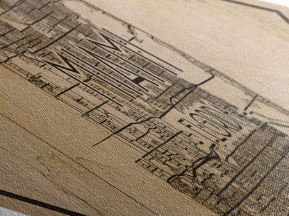 Miami Diamond Shaped City Map, Custom Diamond Shaped Wall Art, City Map Canvas