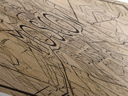 Moscow - Russia Diamond Shaped City Map, Custom Diamond Shaped Wall Art, City Map Canvas