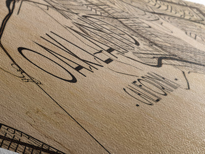 Oakland Diamond Shaped City Map, Custom Diamond Shaped Wall Art, City Map Canvas