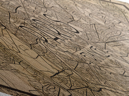 Paris - France Diamond Shaped City Map, Custom Diamond Shaped Wall Art, City Map Canvas