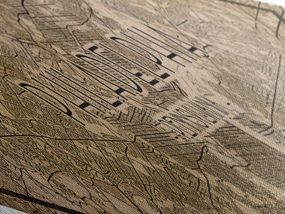 Philadelphia Diamond Shaped City Map, Custom Diamond Shaped Wall Art, City Map Canvas