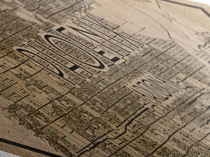 Phoenix Diamond Shaped City Map, Custom Diamond Shaped Wall Art, City Map Canvas