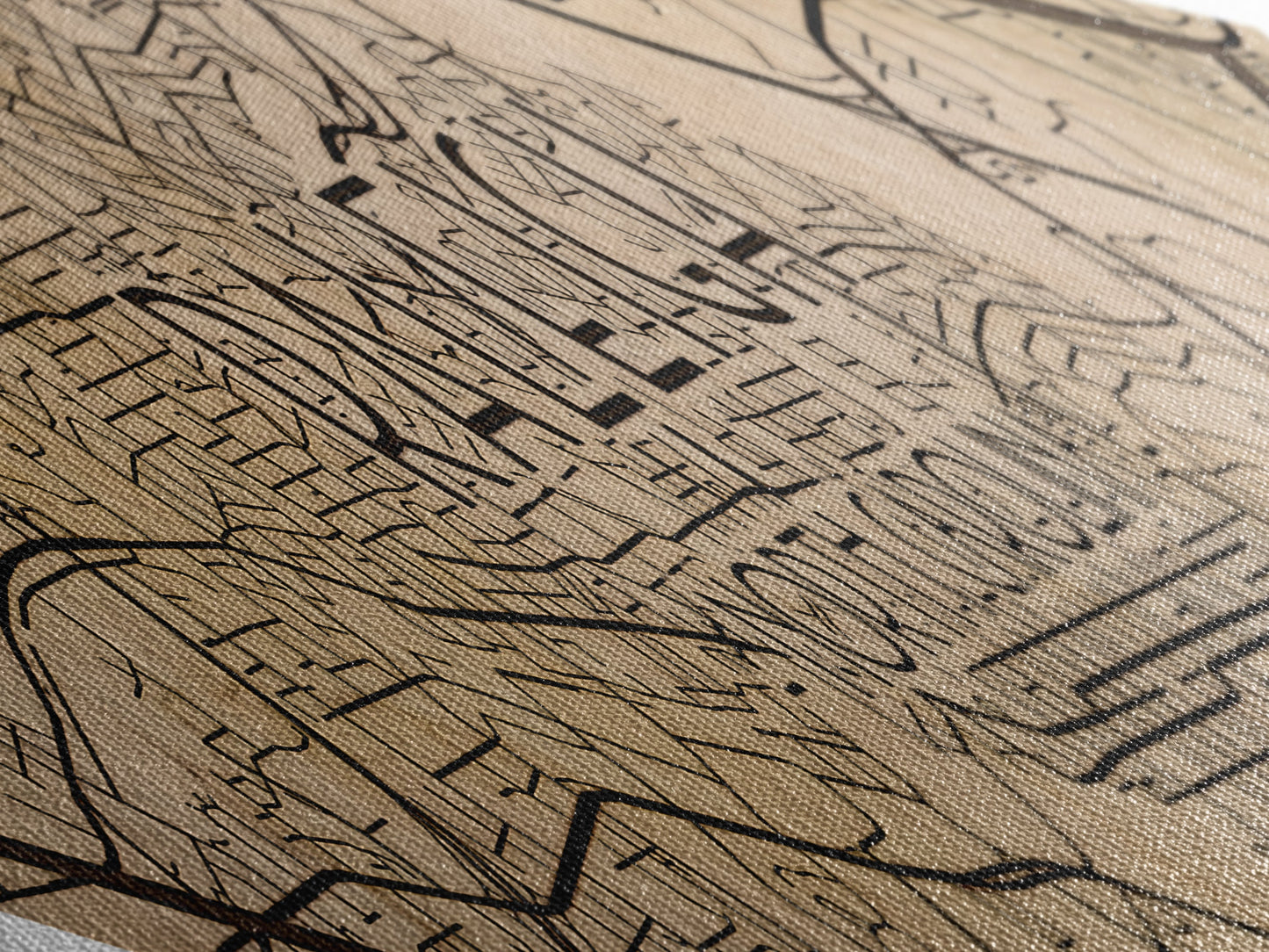 Raleigh Diamond Shaped City Map, Custom Diamond Shaped Wall Art, City Map Canvas