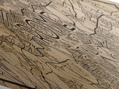 Rome - Italy Diamond Shaped City Map, Custom Diamond Shaped Wall Art, City Map Canvas