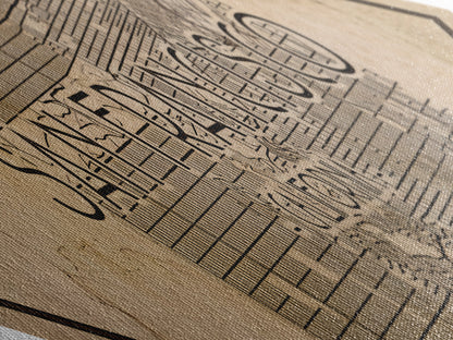 San Francisco Diamond Shaped City Map, Custom Diamond Shaped Wall Art, City Map Canvas