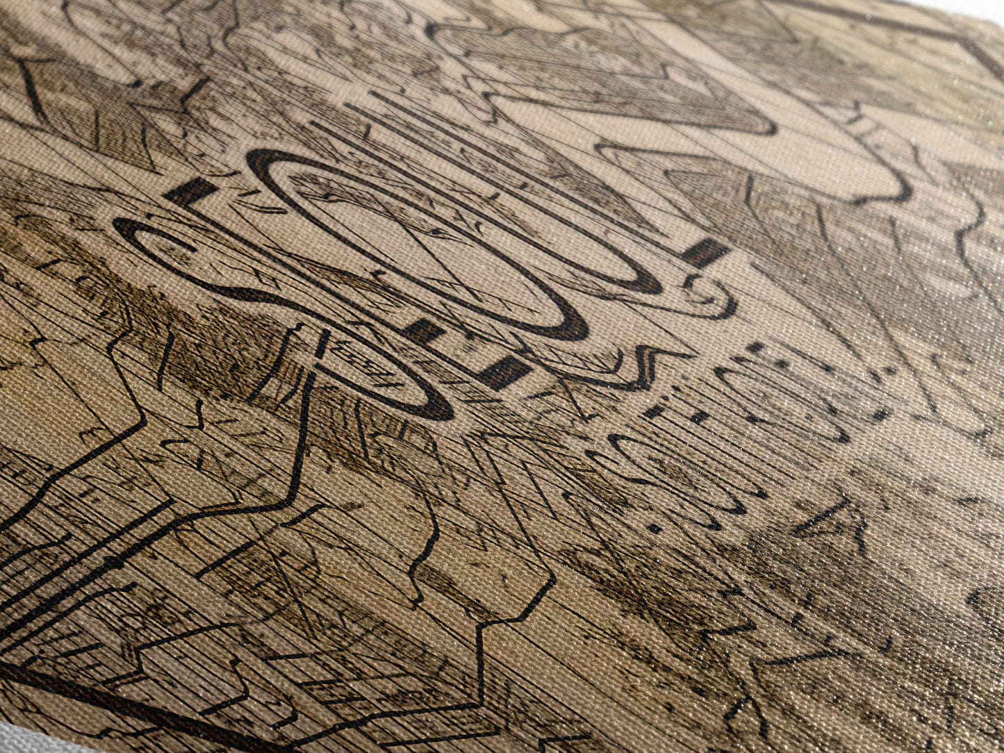 Seoul - South Korea Diamond Shaped City Map, Custom Diamond Shaped Wall Art, City Map Canvas