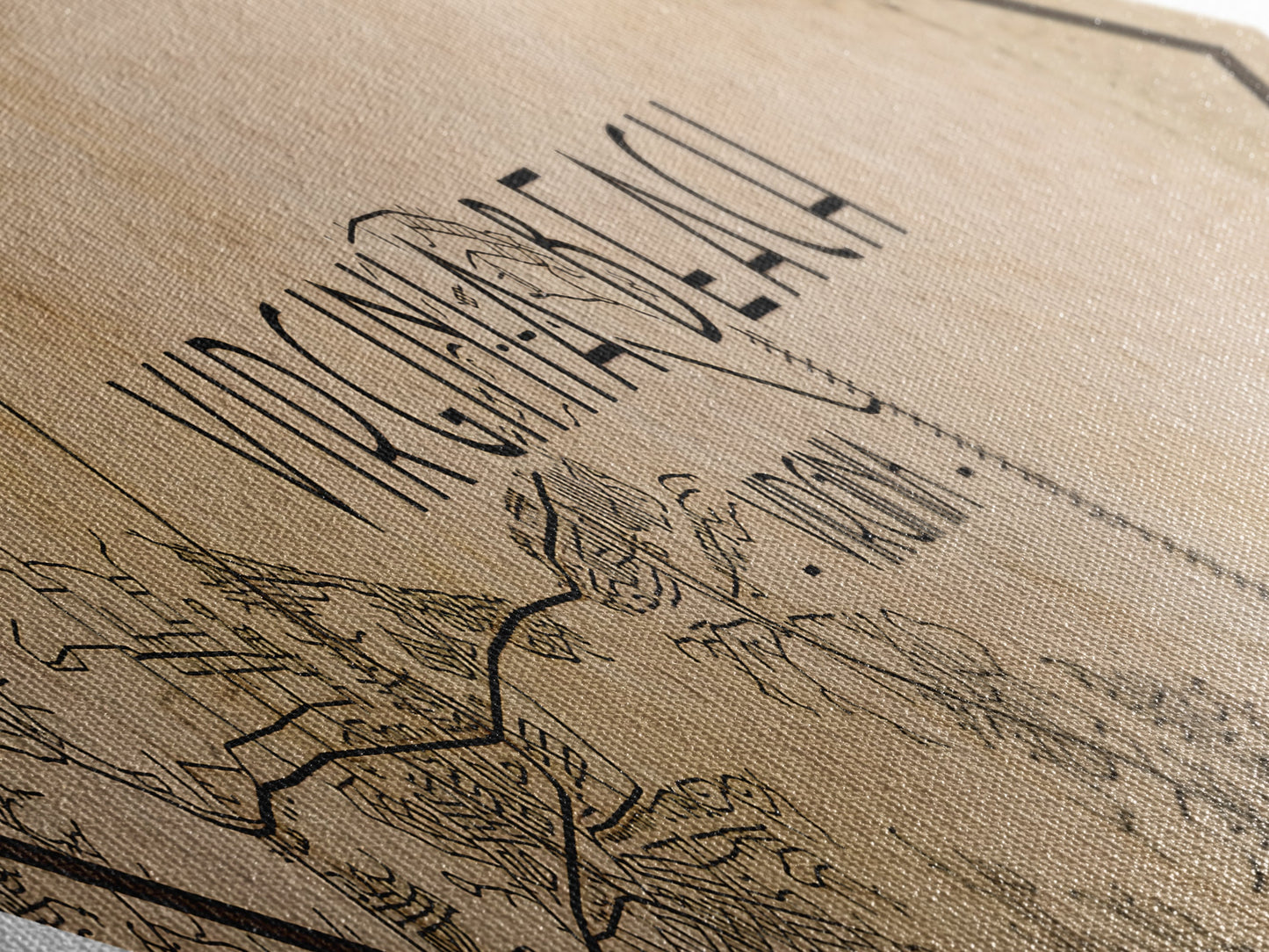 Virginia Beach Diamond Shaped City Map, Custom Diamond Shaped Wall Art, City Map Canvas