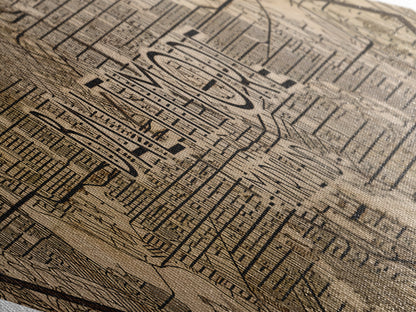 Baltimore Diamond Shaped City Map, Custom Diamond Shaped Wall Art, City Map Canvas