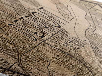 Detroit Diamond Shaped City Map, Custom Diamond Shaped Wall Art, City Map Canvas