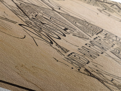 Dubai - UAE Diamond Shaped City Map, Custom Diamond Shaped Wall Art, City Map Canvas