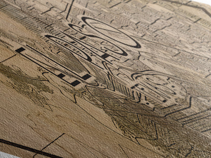 El Paso Diamond Shaped City Map, Custom Diamond Shaped Wall Art, City Map Canvas