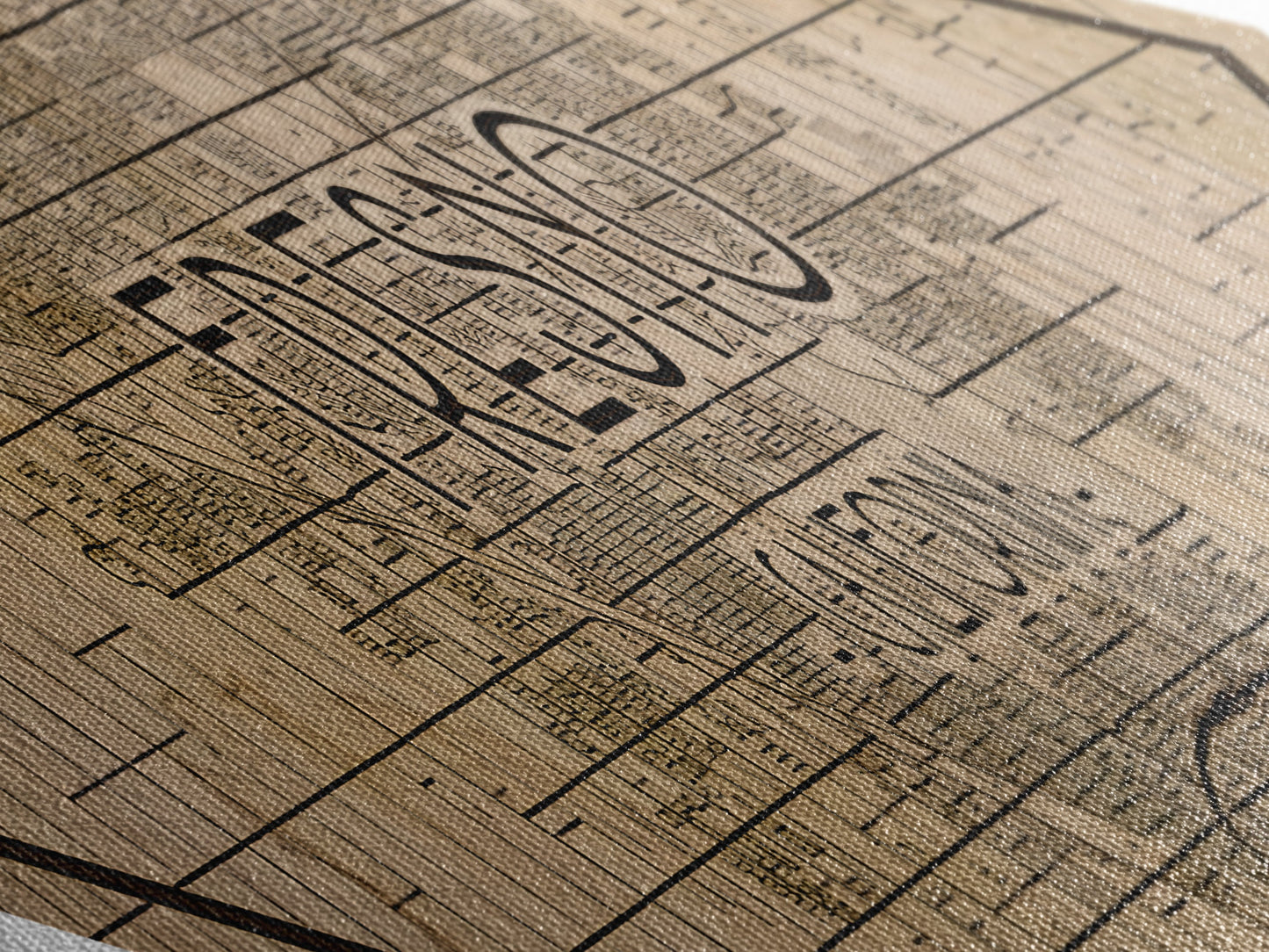 Fresno Diamond Shaped City Map, Custom Diamond Shaped Wall Art, City Map Canvas