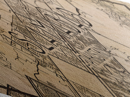 Islamabad - Pakistan Diamond Shaped City Map, Custom Diamond Shaped Wall Art, City Map Canvas