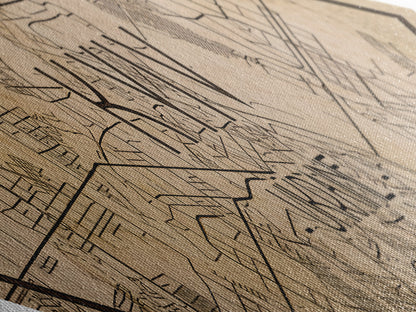 Kyiv - Ukraine Diamond Shaped City Map, Custom Diamond Shaped Wall Art, City Map Canvas