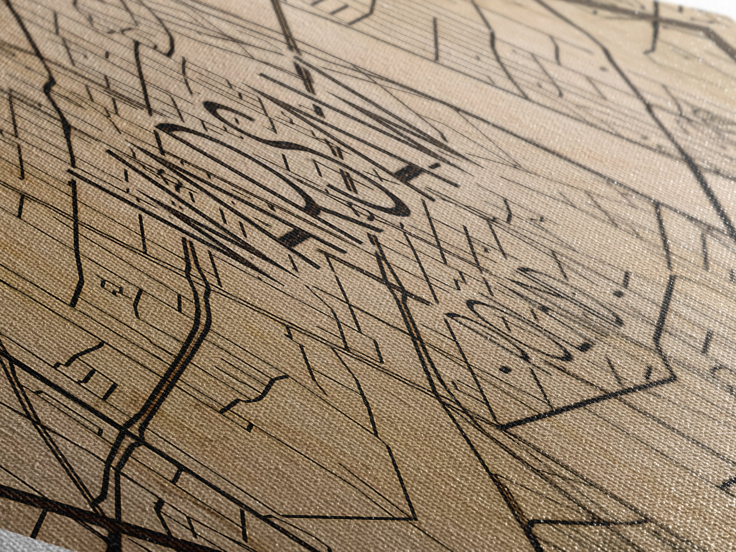 Warsaw - Poland Diamond Shaped City Map, Custom Diamond Shaped Wall Art, City Map Canvas