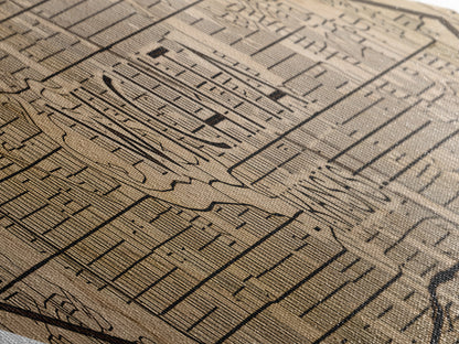 Wichita Diamond Shaped City Map, Custom Diamond Shaped Wall Art, City Map Canvas