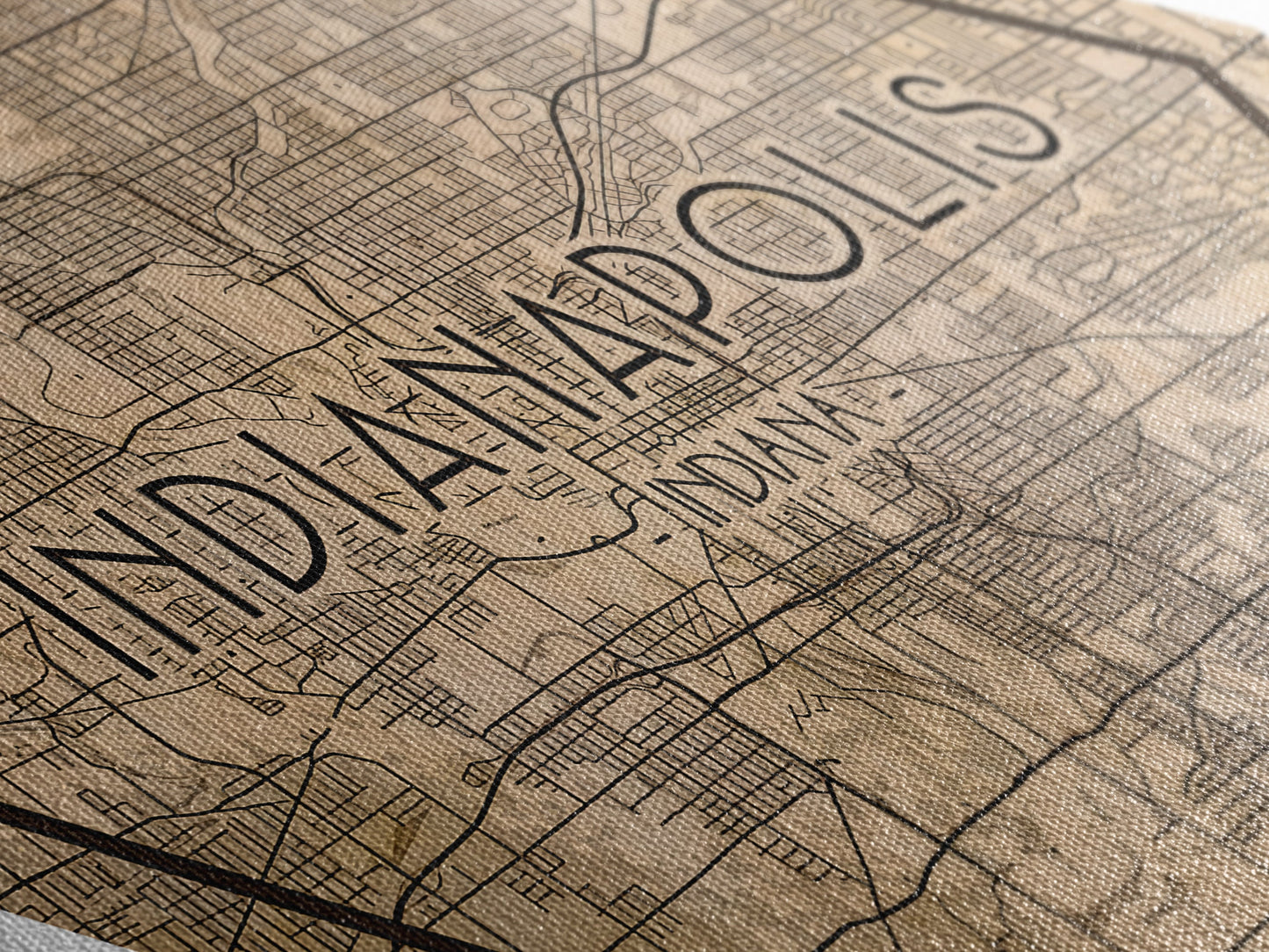 Indianapolis Diamond Shaped Travel Poster, Custom Diamond Shaped Wall Art, City Map Canvas