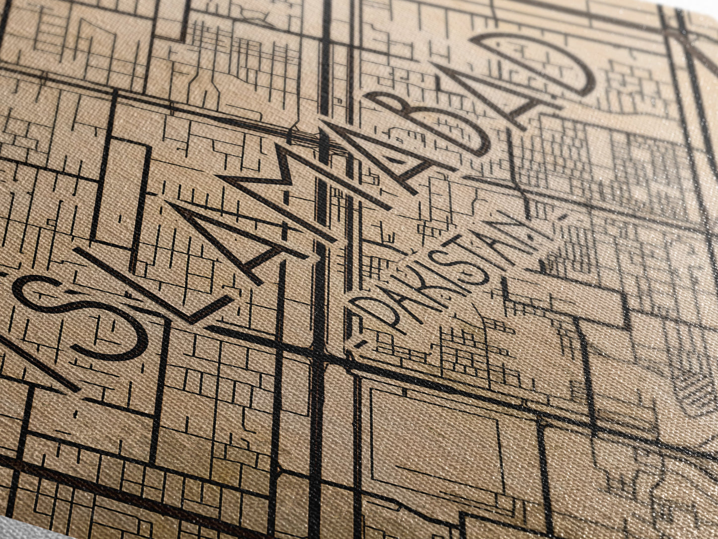 Islamabad - Pakistan Diamond Shaped Travel Poster, Custom Diamond Shaped Wall Art, City Map Canvas