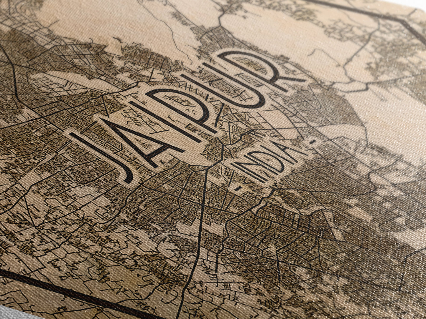 Jaipur - India Diamond Shaped Travel Poster, Custom Diamond Shaped Wall Art, City Map Canvas