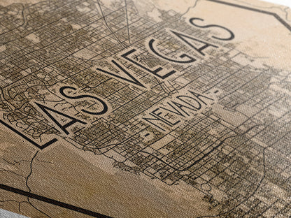 Las Vegas Diamond Shaped Travel Poster, Custom Diamond Shaped Wall Art, City Map Canvas