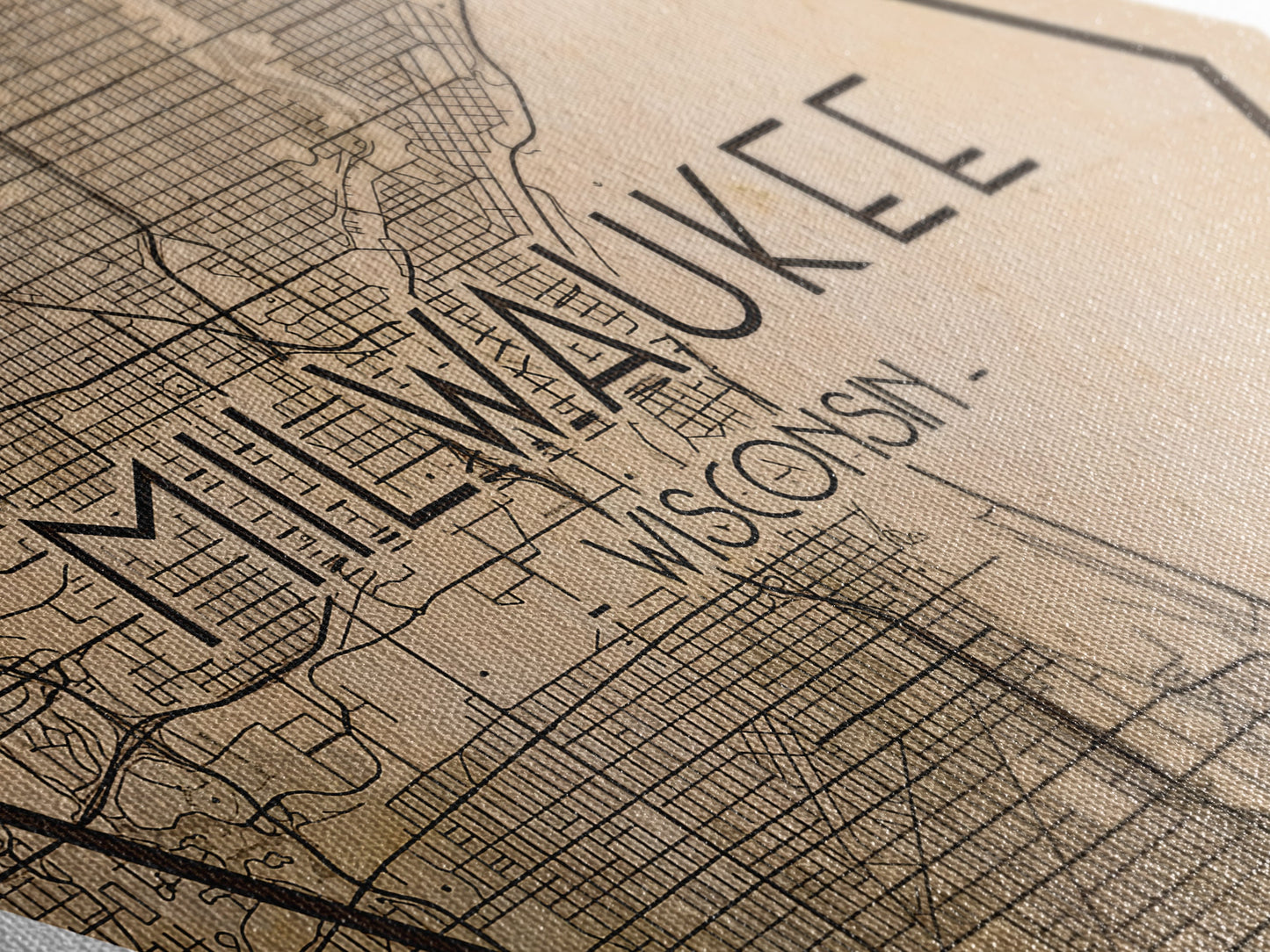 Milwaukee Diamond Shaped Travel Poster, Custom Diamond Shaped Wall Art, City Map Canvas