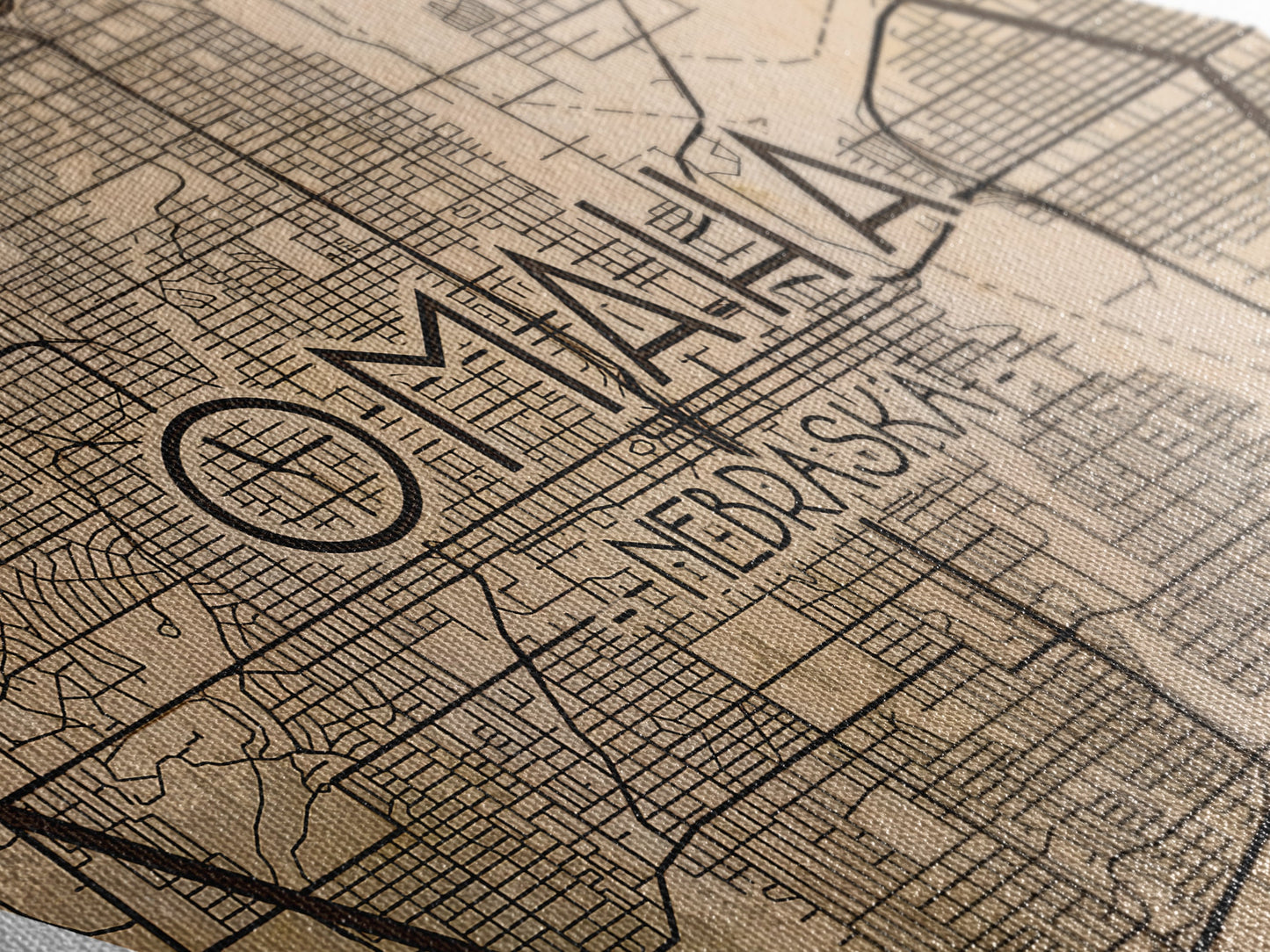 Omaha Diamond Shaped Travel Poster, Custom Diamond Shaped Wall Art, City Map Canvas